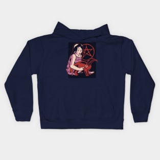 summoning demon cat Kids Hoodie